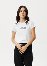 Afends Womens Burnt - Baby Tee - White - Afends womens burnt   baby tee   white   sustainable clothing   streetwear