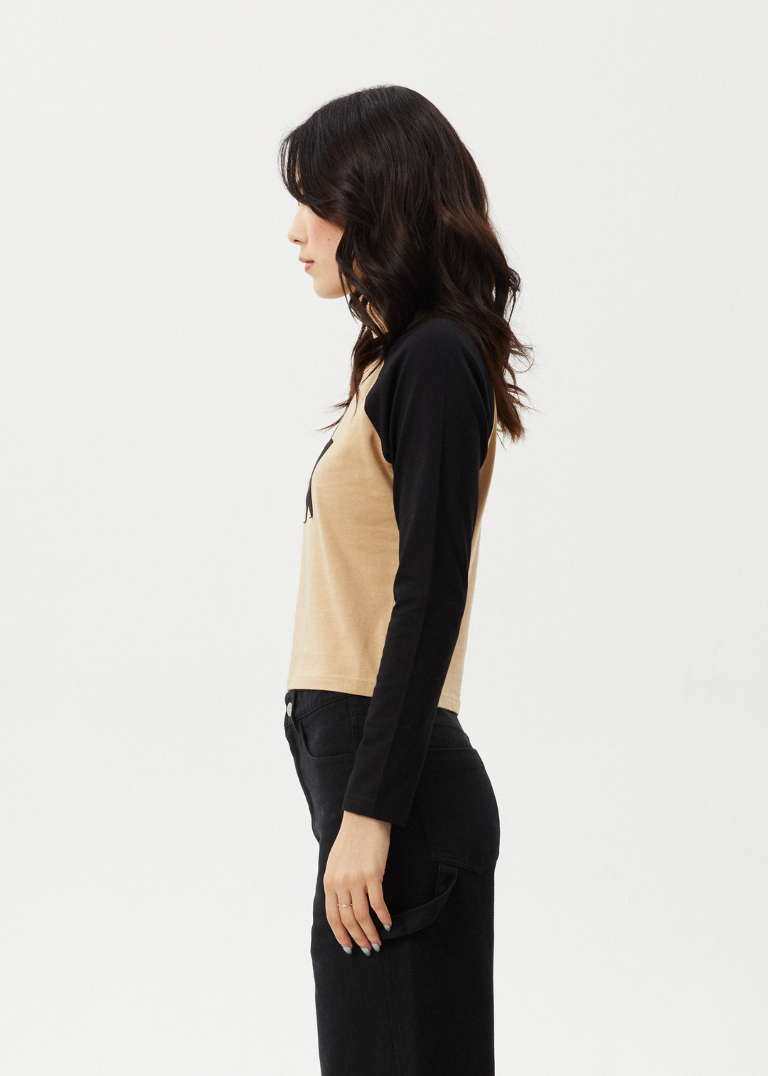 Afends Womens Aster Raglan - Long Sleeve Tee - Tan - Sustainable Clothing - Streetwear