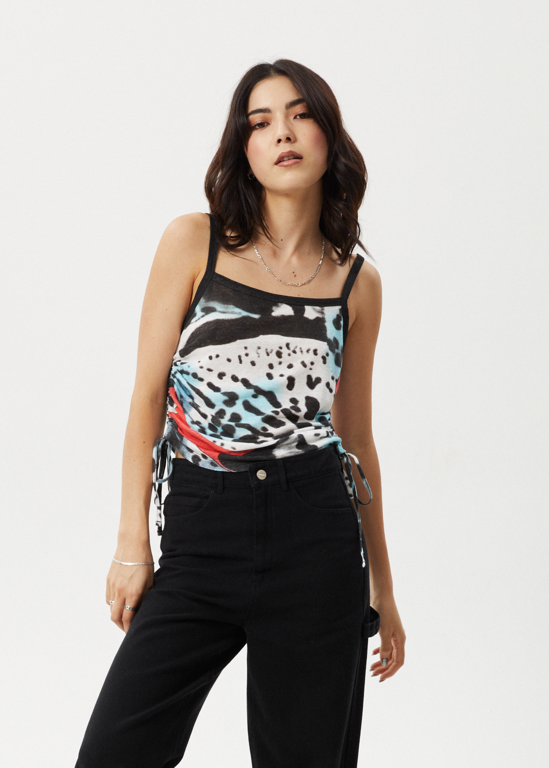 Afends Womens Dossy - Sheer Cami - Black - Sustainable Clothing - Streetwear