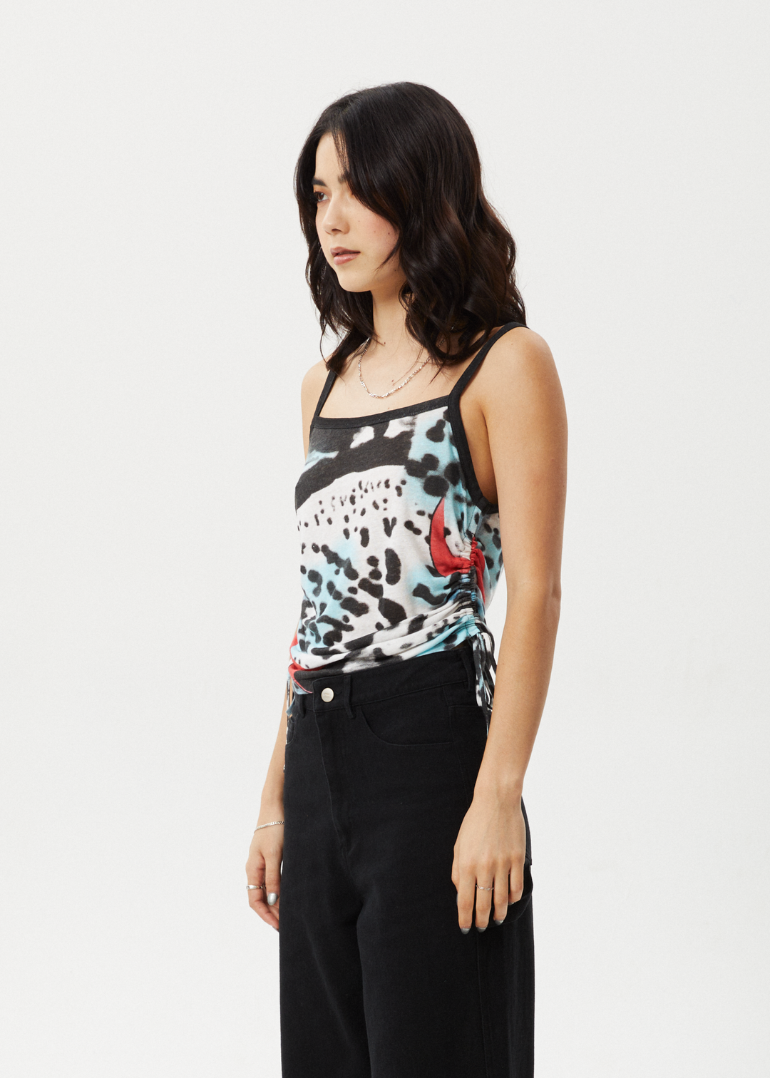 Afends Womens Dossy - Sheer Cami - Black - Sustainable Clothing - Streetwear