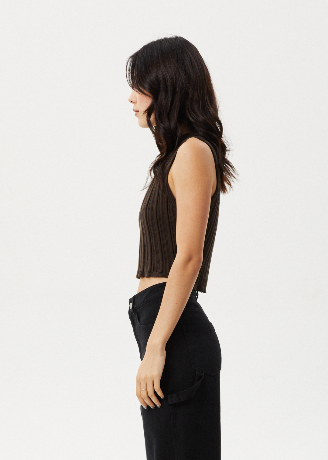 Afends Womens Landed - Knit Tank - Coffee - Sustainable Clothing - Streetwear