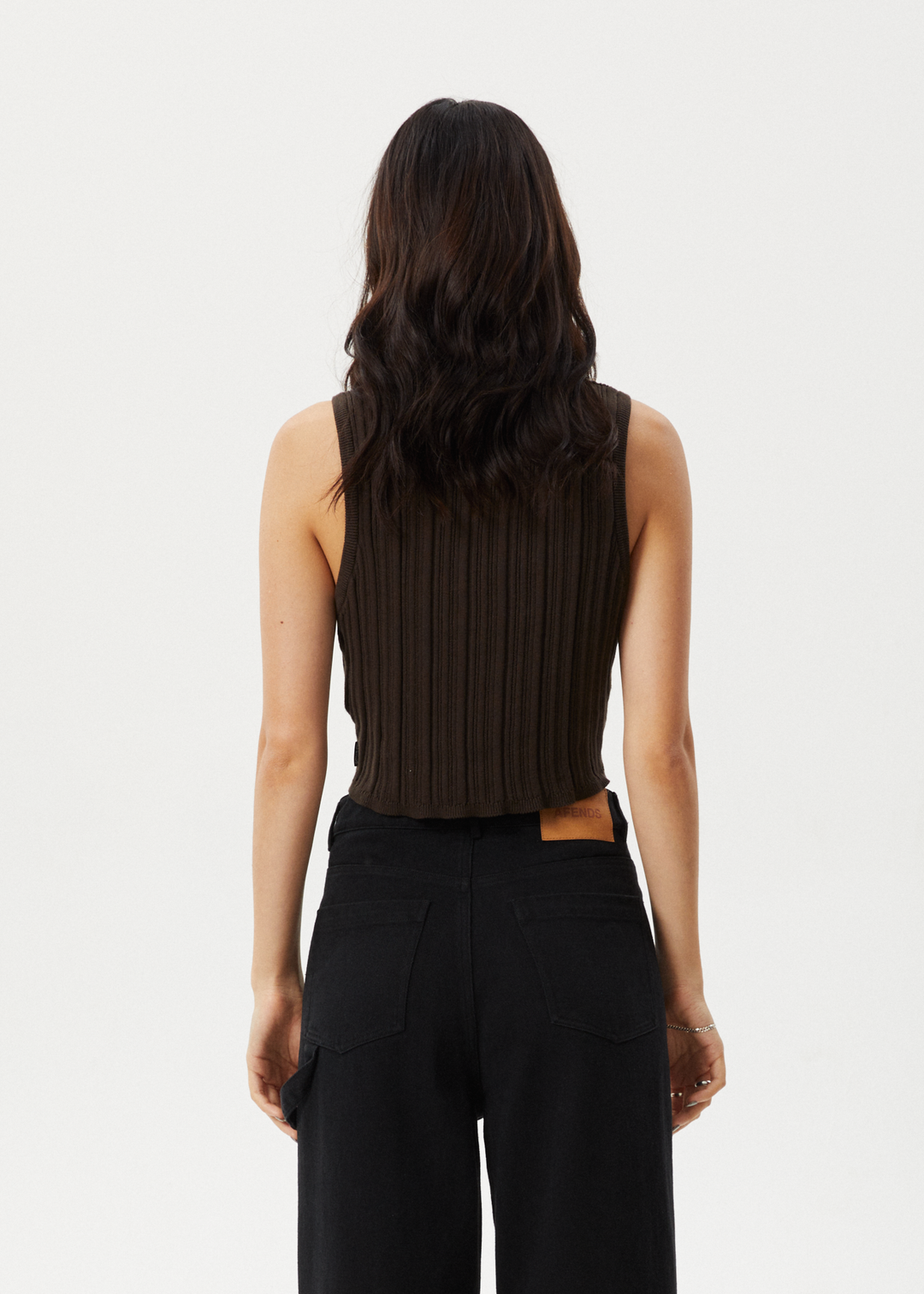 Afends Womens Landed - Knit Tank - Coffee - Sustainable Clothing - Streetwear