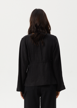 Afends Womens Grace - Cupro Tie Blouse - Black - Afends womens grace   cupro tie blouse   black   sustainable clothing   streetwear