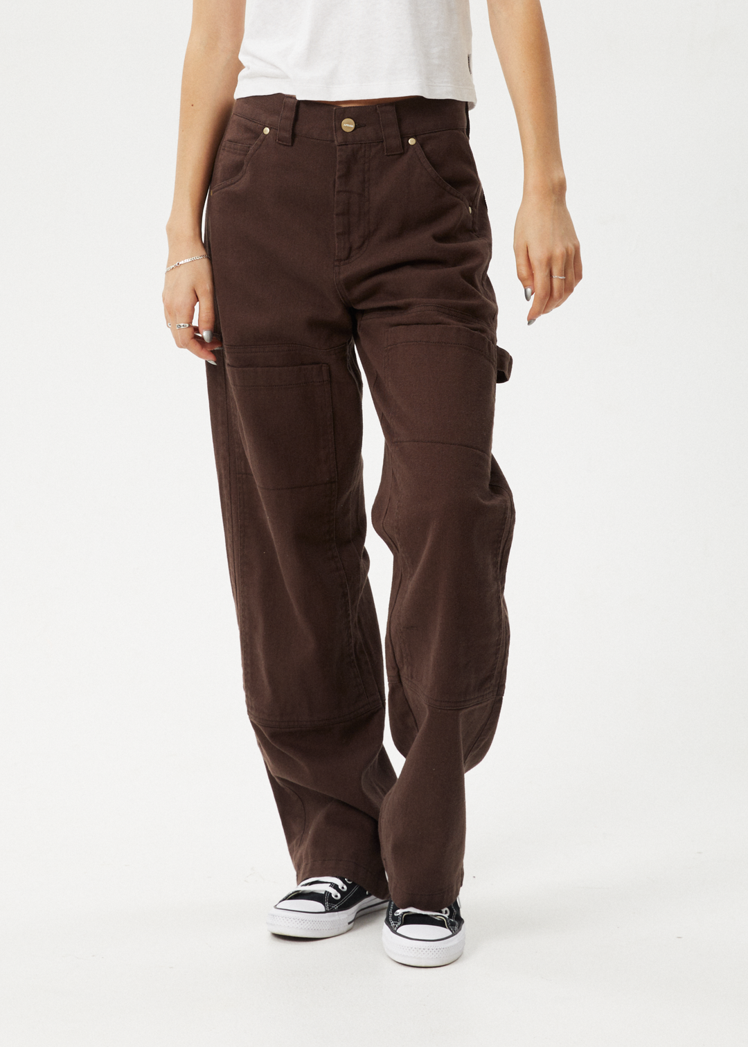 Afends Womens Moss - Carpenter Pant - Coffee - Sustainable Clothing - Streetwear