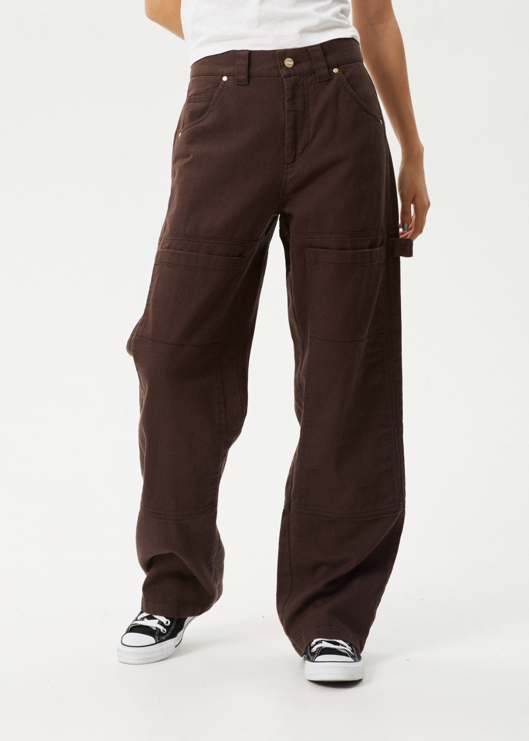 Afends Womens Moss - Carpenter Pant - Coffee - Sustainable Clothing - Streetwear