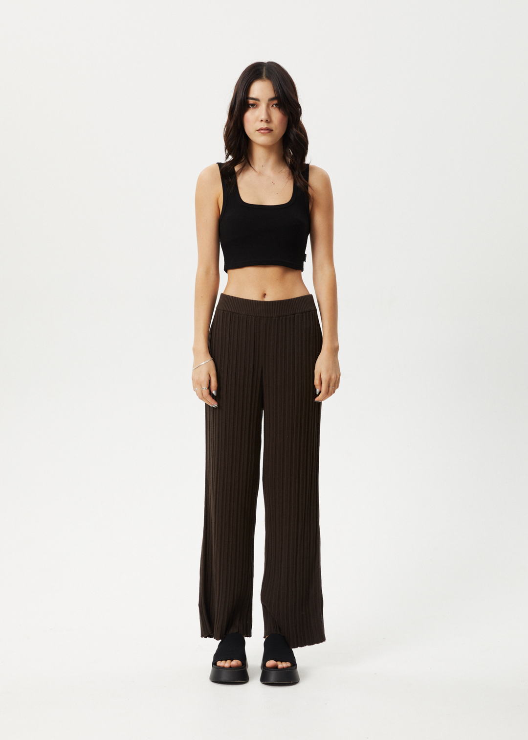 Afends Womens Landed - Knit Pant - Coffee - Sustainable Clothing - Streetwear