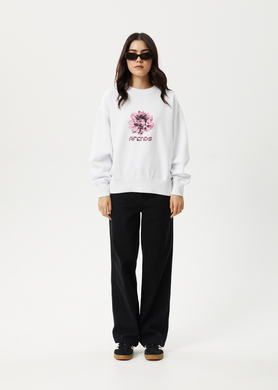 Afends Womens Bloom - Crew Neck - White - Sustainable Clothing - Streetwear