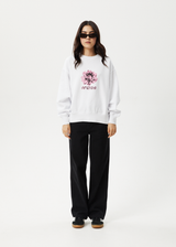 Afends Womens Bloom - Crew Neck - White - Afends womens bloom   crew neck   white   sustainable clothing   streetwear
