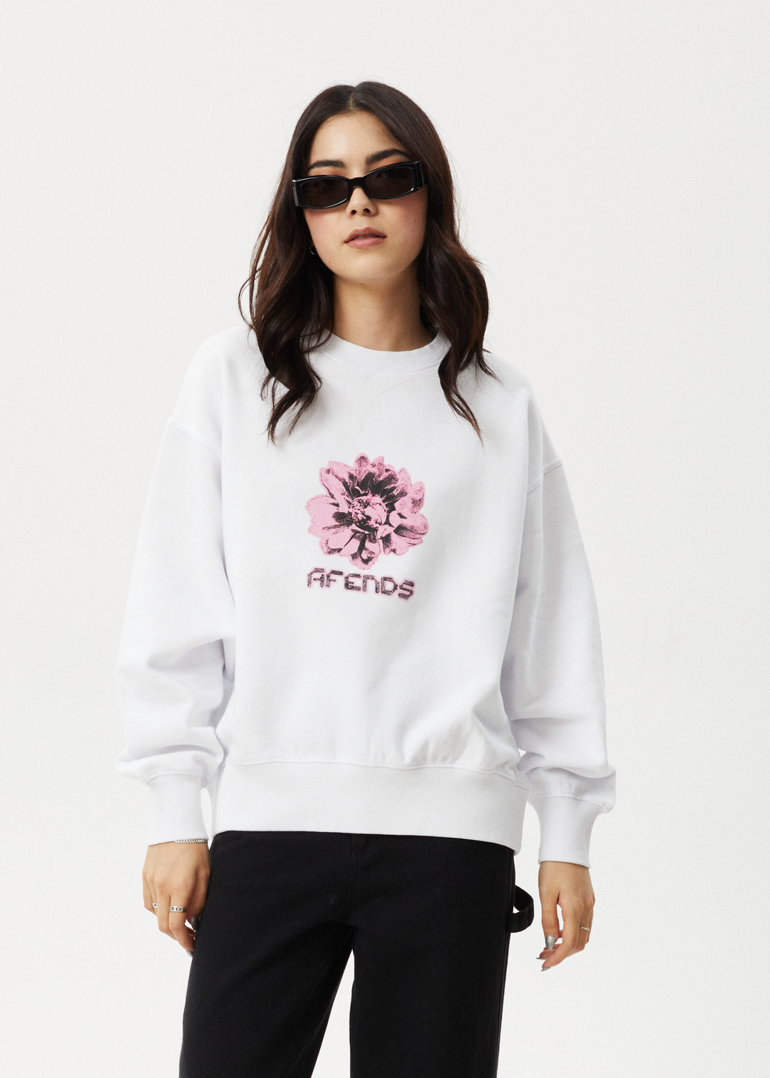 Afends Womens Bloom - Crew Neck - White - Sustainable Clothing - Streetwear