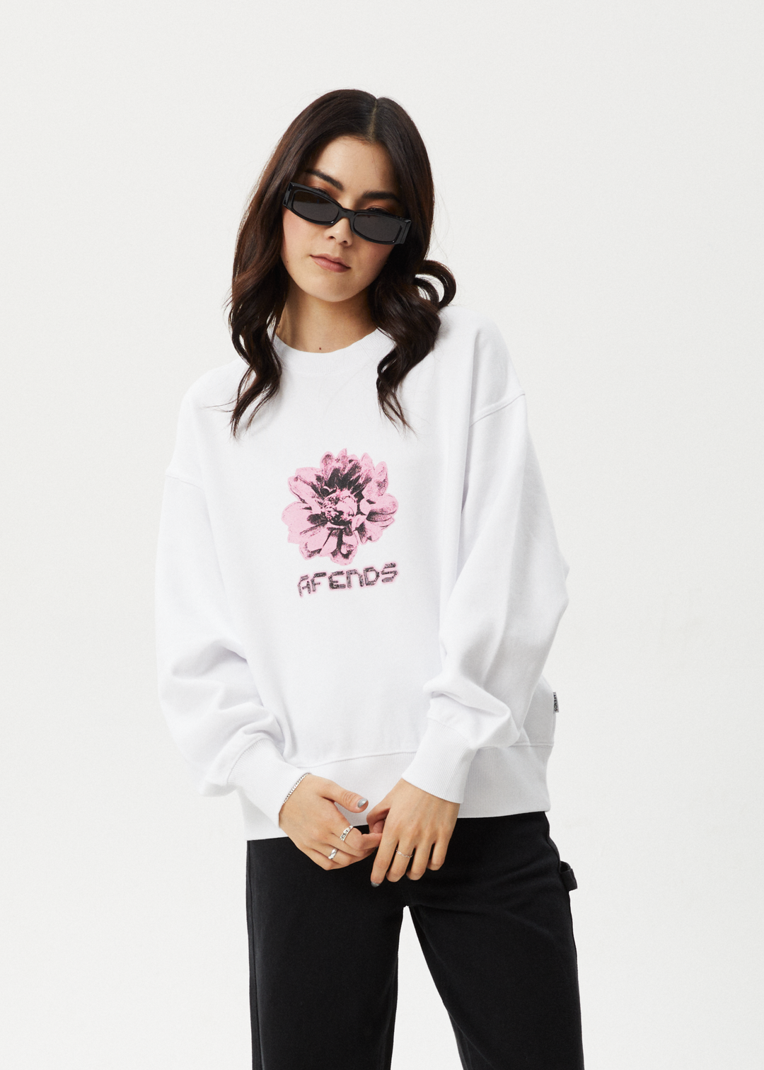 Afends Womens Bloom - Crew Neck - White - Sustainable Clothing - Streetwear