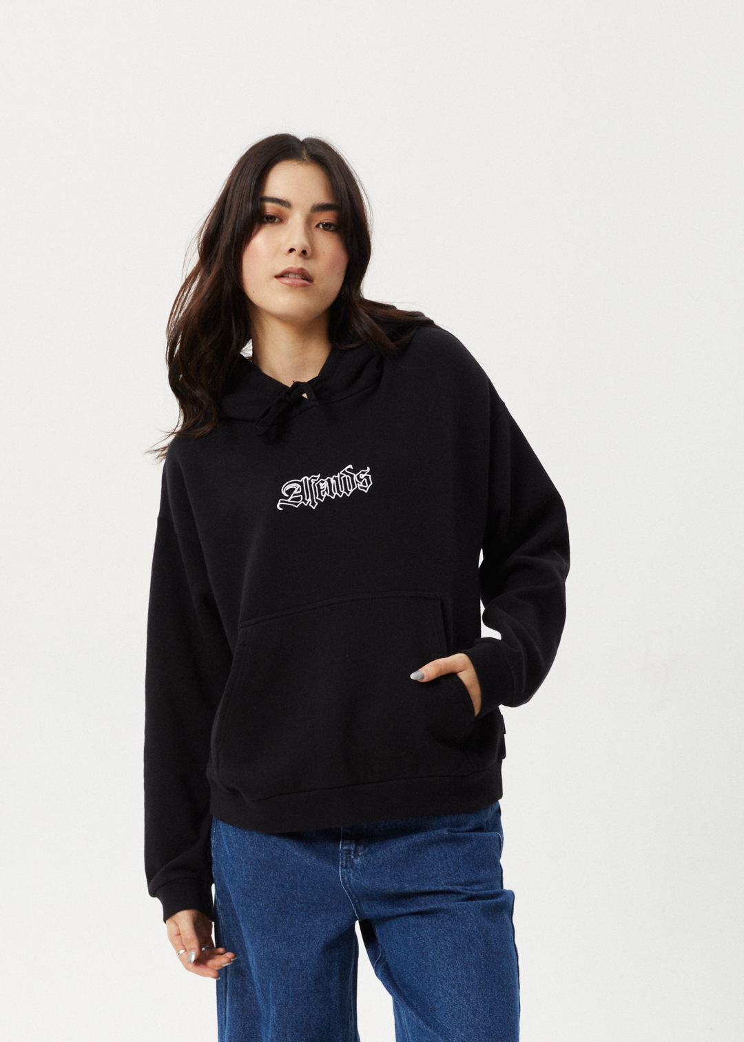 Afends Womens Burning - Pull On Hood - Black - Sustainable Clothing - Streetwear