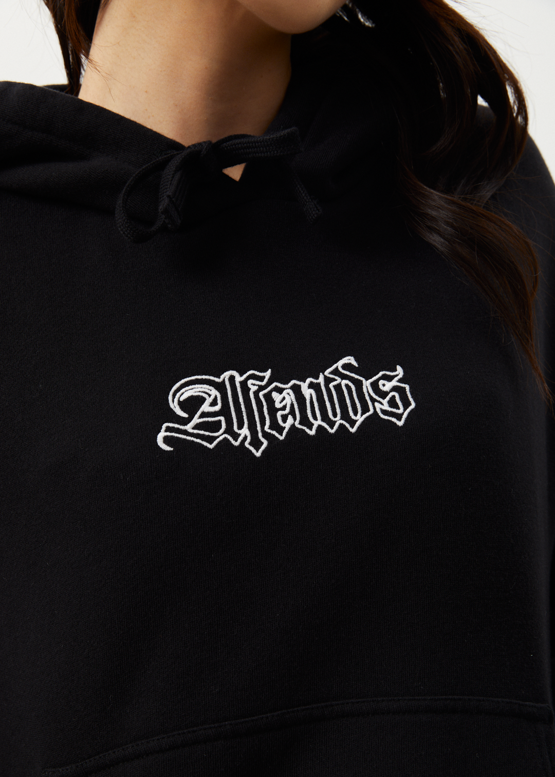 Afends Womens Burning - Pull On Hood - Black - Sustainable Clothing - Streetwear