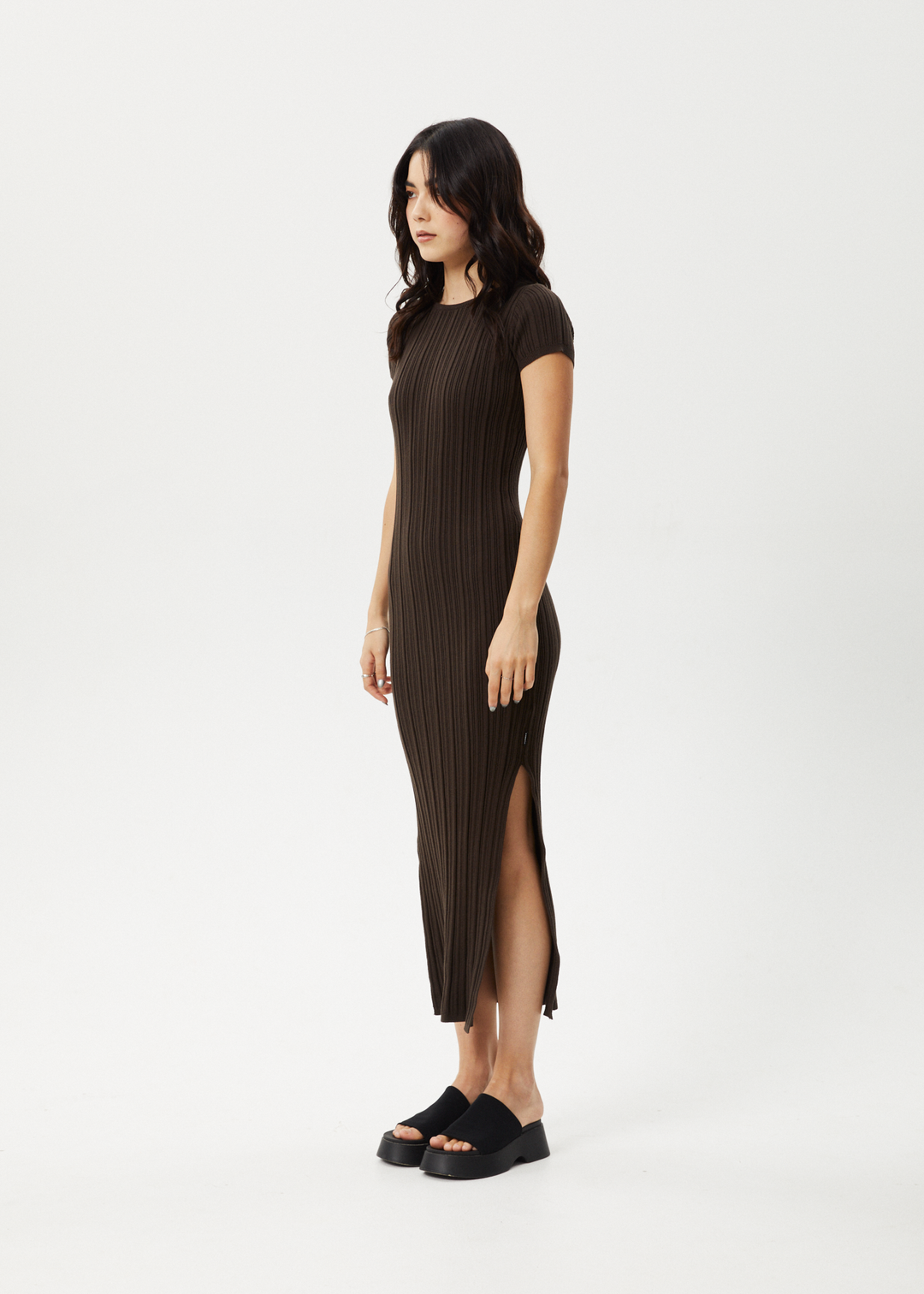 Afends Womens Landed - Knit Maxi Dress - Coffee - Sustainable Clothing - Streetwear