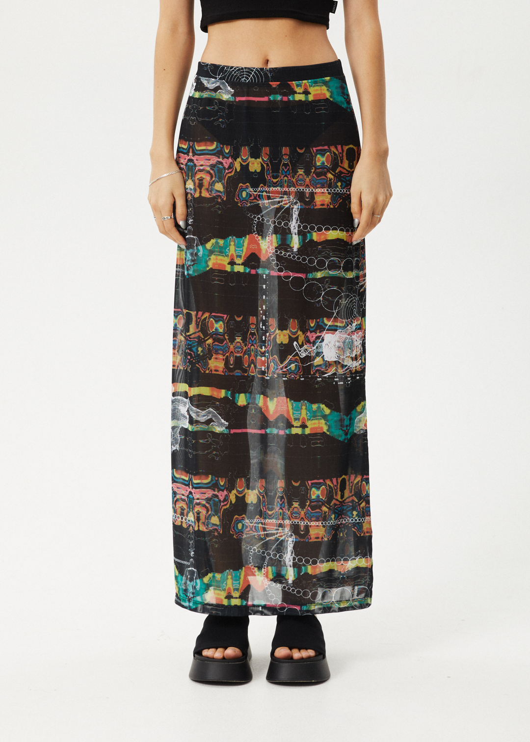 Afends Womens Astral - Sheer Maxi Skirt - Black - Sustainable Clothing - Streetwear