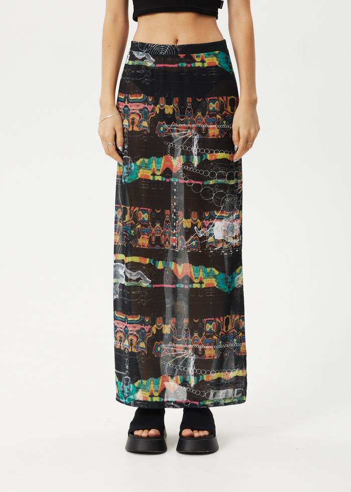 Afends Womens Astral - Sheer Maxi Skirt - Black - Sustainable Clothing - Streetwear