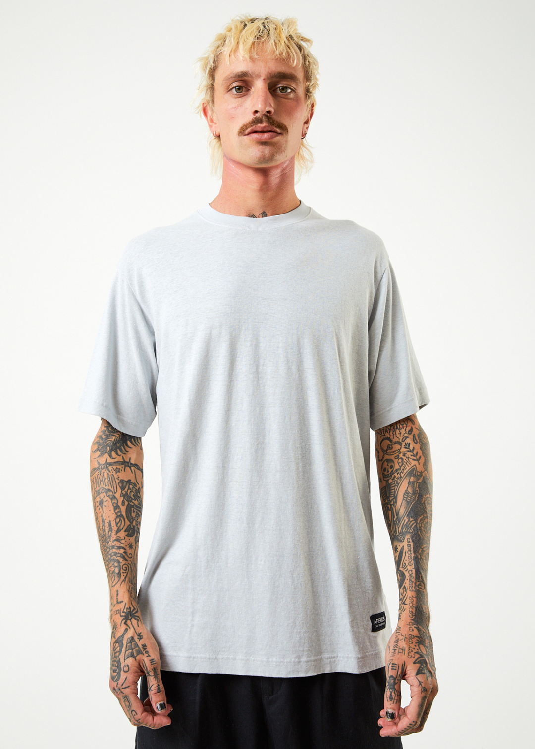 Afends Mens Classic - Hemp Retro T-Shirt - Smoke - Sustainable Clothing - Streetwear