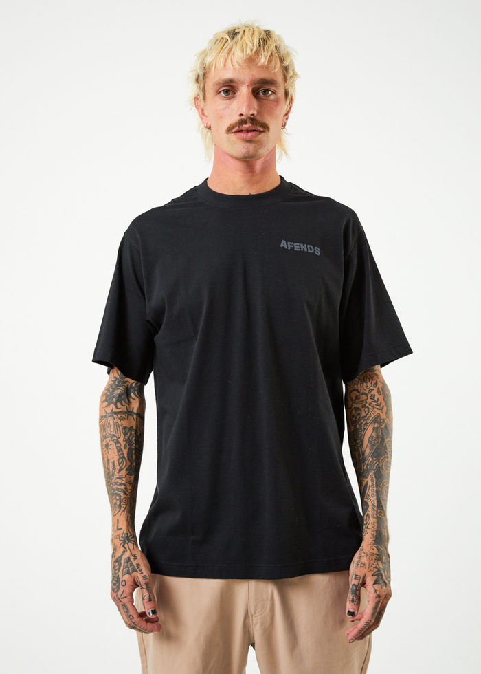 Afends Mens Vortex - Recycled Retro T-Shirt - Black - Sustainable Clothing - Streetwear
