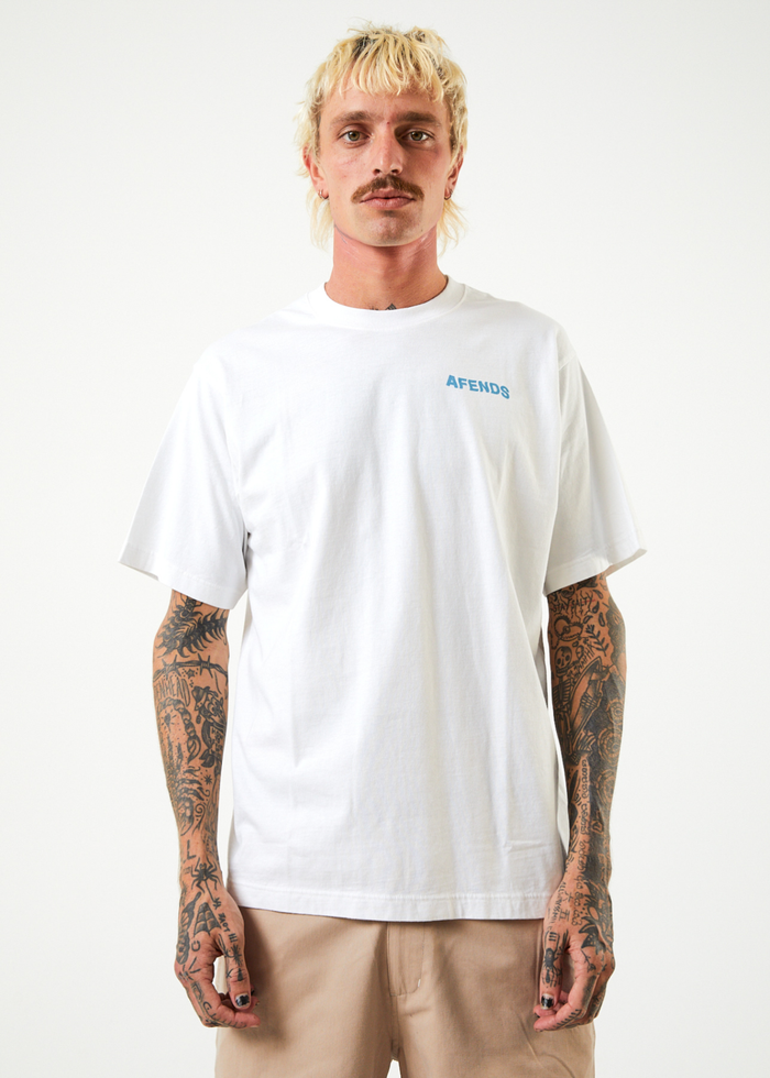 Afends Mens Vortex - Recycled Retro T-Shirt - White - Sustainable Clothing - Streetwear