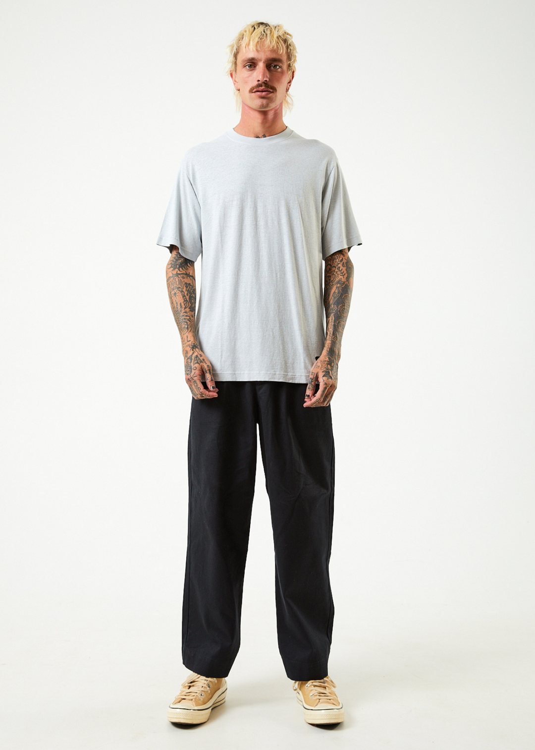 Afends Mens Classic - Hemp Retro T-Shirt - Smoke - Sustainable Clothing - Streetwear