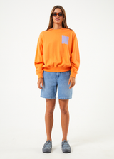 Afends Womens Moomin - Recycled Crew Neck Jumper - Tangerine - Afends womens moomin   recycled crew neck jumper   tangerine   sustainable clothing   streetwear