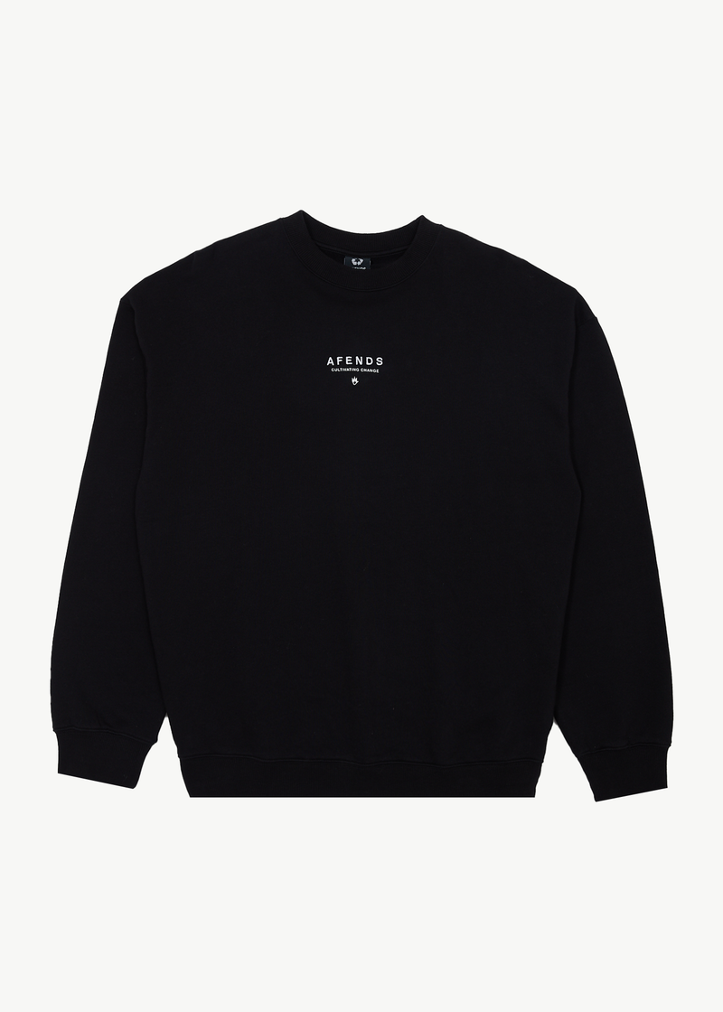 Afends Mens Space - Crew Neck - Black