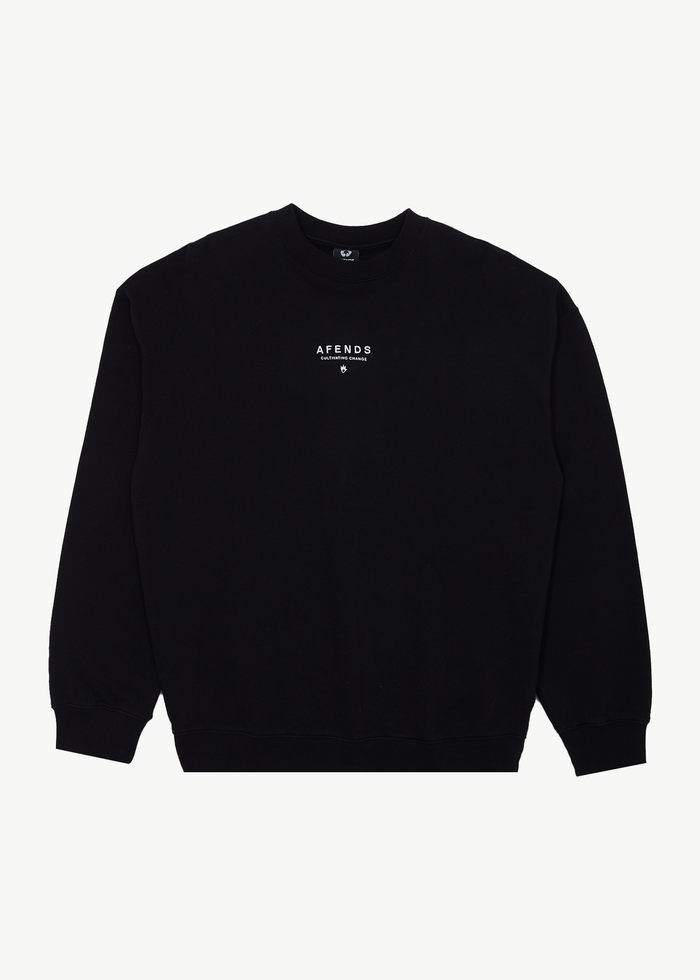 Afends Mens Space - Crew Neck - Black - Sustainable Clothing - Streetwear