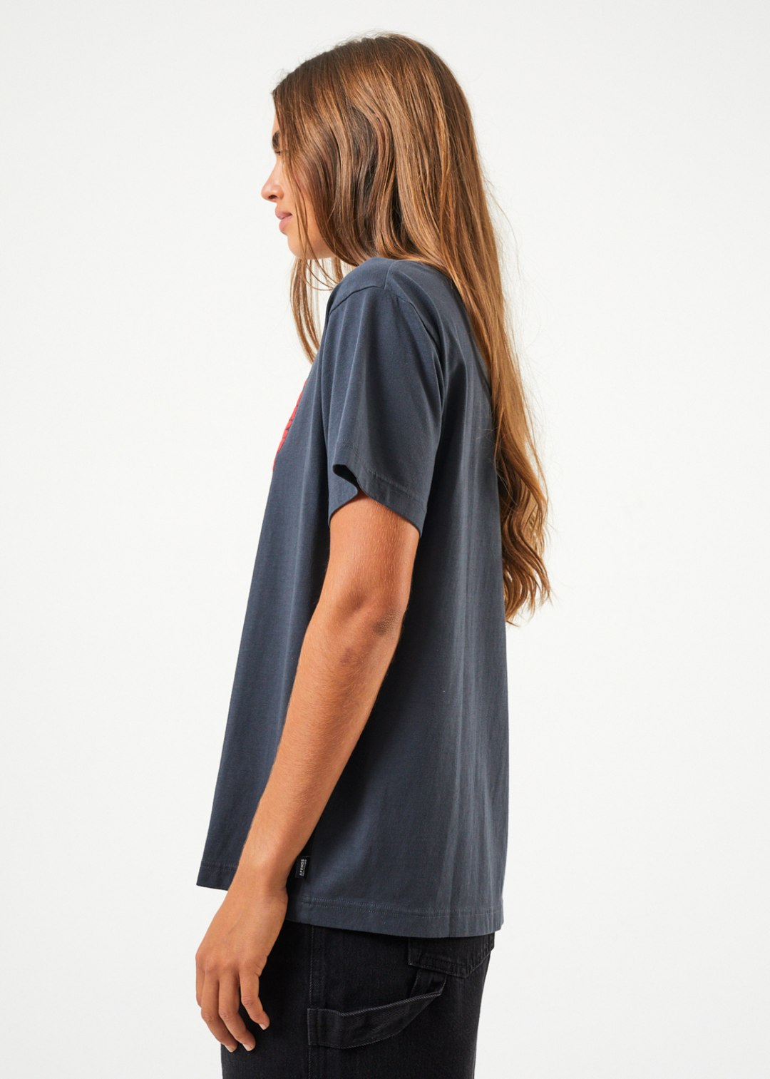 Afends Womens Underworld - Recycled Oversized  T-Shirt - Charcoal - Sustainable Clothing - Streetwear