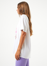 Afends Womens Swan - Hemp Oversized Graphic T-Shirt - White - Afends womens swan   hemp oversized graphic t shirt   white   sustainable clothing   streetwear