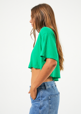 Afends Womens Slay Cropped - Hemp Oversized T-Shirt - Forest - Afends womens slay cropped   hemp oversized t shirt   forest   sustainable clothing   streetwear