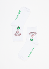 Afends Unisex Sun Dancer - Crew Socks - White - Afends unisex sun dancer   crew socks   white   sustainable clothing   streetwear