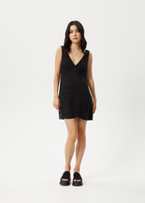Afends Womens Grace - Cupro Mini Dress - Black - Afends womens grace   cupro mini dress   black   sustainable clothing   streetwear