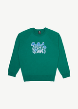 Afends Mens Psychedelic - Raglan Knitted Crew Neck Jumper - Emerald - Afends mens psychedelic   raglan knitted crew neck jumper   emerald   sustainable clothing   streetwear